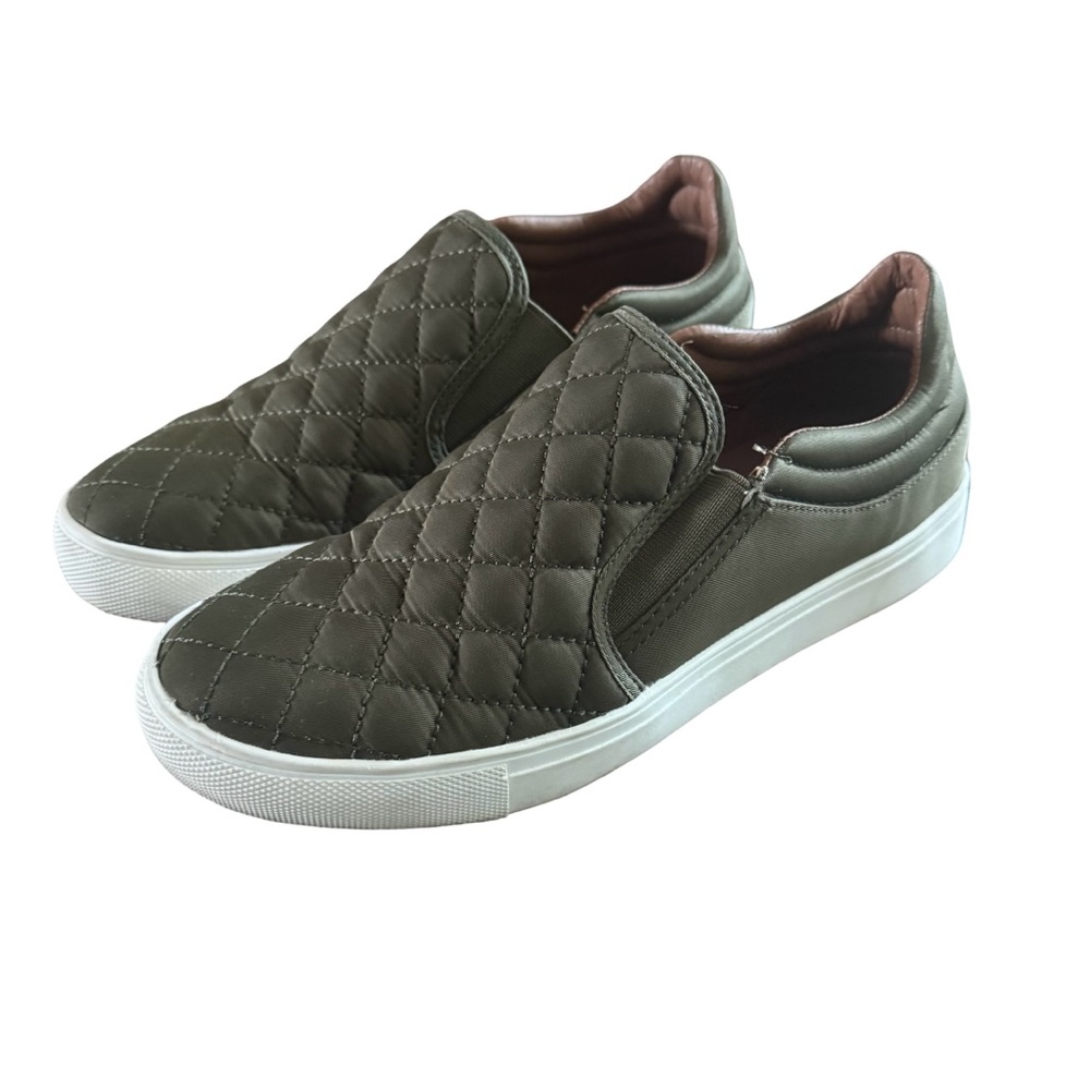 Steve Madden Ellen Quilted Slip-On Sneakers - Olive Green